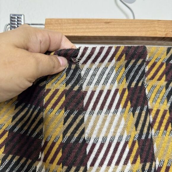 Free People Pants Sz 2 Plaid Checkered Kick Flare Cropped Knit 70s Hippie Retro - Picture 3 of 15